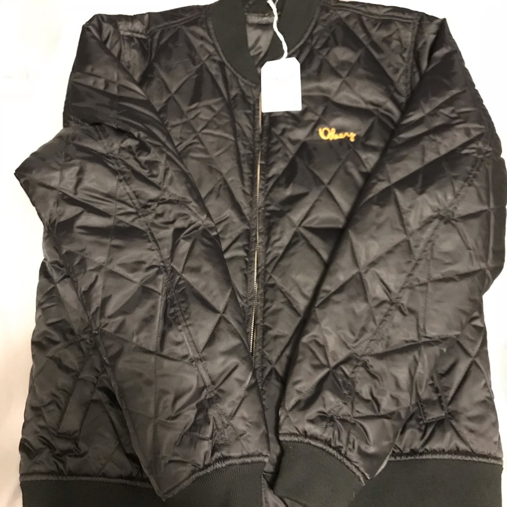 Obey Bomber Jacket With Rose Back Embroidery